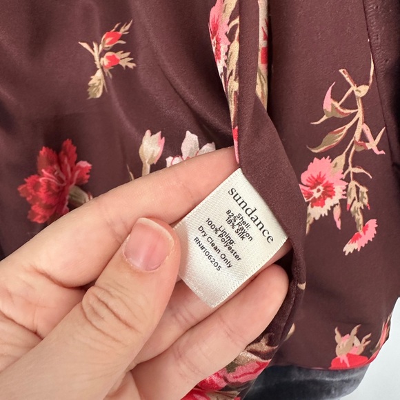 Sundance Beau Grey Velvet Boho Silk Blend Floral Inside Blazer in Size 10 - Picture 13 of 13